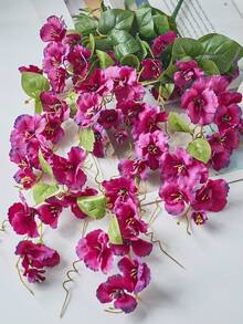 1Pc/2pcs Artificial Hanging Flowers Fake Hanging Plants Faux Silk Hibiscus Long Vines UV Resistant Realistic Flowers For Basket Home Porch Outside Garden Yard Patio