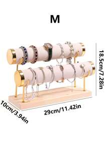 1pc Black, Green, White, Beige, Gray, Pink Solid Wood Suede Metal Jewelry Rack Bracelet Display Rack Bracelet Display Rack Jewelry Display Rack Jewelry Display Rack For Women Storage Organizer Travel Essentials Gift Back To School