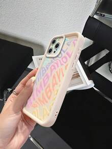 1 件字母设计手机壳，带镜头保护，防震，柔软 TPU，适用于 Apple 16、15、14、13、12、11、Pro Max、Mini、XR、XS、X、7、8、Plus