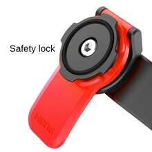 摩托车手机支架，防抖前叉立管自行车手机支架（带减震器），360°旋转自行车车把手机夹，摩托车车把支架，适用于智能手机的摩托车减震器