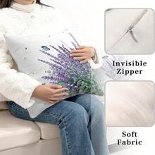 Kwlegh Sunflower Pillow Covers 24x24 Set Of 2 Spring Summer Outdoor Pillow Covers Sunflower With Eucalyptus Leaves Pillow Case Farmhouse Cotton Linen Cushion Case For Sofa Outdoor Patio - Lavenderab - View 4