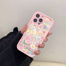 A Lightweight Shockproof Phone Case Gift With Pink Flower Patterns Suitable For Phone 16 Pro Max 15 Plus 14 13 12 11 XR XS - 粉色 - 查看 4