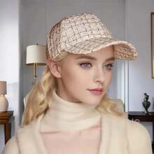 Gorra de béisbol a cuadros: liviana, ajustable y transpirable para actividades al aire libre de otoño/invierno - Azul - Ver 4