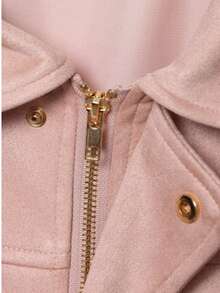 Chaqueta bomber de efecto casual para mujer, versátil para primavera y otoño - Rosa - Ver 5