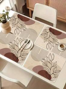 1/2/4/6/8pcs Digital Print Placemats, Bohemian Pattern Printed Placemats For Dining Table Decor, Suitable For Daily Use, Holidays, Parties, Birthdays, Weddings, Dinners, Kitchen, Dining Room, And Home Textile Decoration