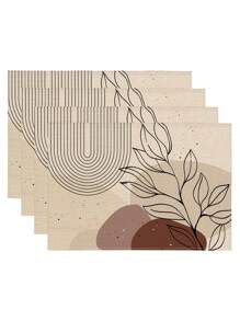 1/2/4/6/8pcs Digital Print Placemats, Bohemian Pattern Printed Placemats For Dining Table Decor, Suitable For Daily Use, Holidays, Parties, Birthdays, Weddings, Dinners, Kitchen, Dining Room, And Home Textile Decoration