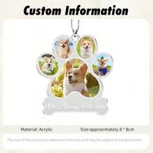 1pc Personalized Custom Dog Paw Shape Pet Acrylic Ornament, Personalized Puppy Acrylic Portrait Ornament, Gift For Pet Lovers, Pet Souvenir - Custom Puppy Or Portrait Acrylic Ornament