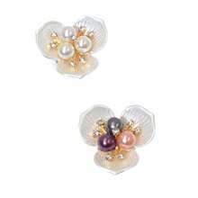 European & American Fashionable Camellia ABS Plastic Button Covers, Versatile Elegant Faux Pearl Flower Design Shirt & Cuff Buttons