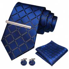 4pcs/Set Men's Fashion Plaid Necktie, Silk Satin Tie, Pocket Square, Cufflinks And Silvery Tie Clip Combo Gift Set, Suitable For Groom, Groomsman, Wedding, Business, Graduation, Evening Party, Perfectly Match Tuxedo To Make You Stand Out - Four-piece Set - View 21