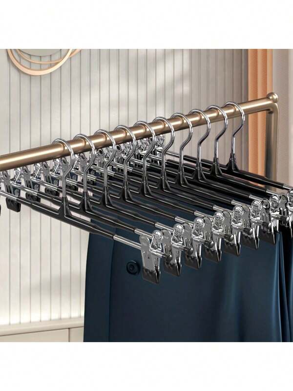 5pcs Adjustable Pants Hanger, Stainless Steel Skirt Clips Drying Rack