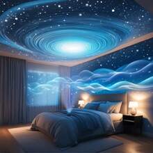 1 pieza Lámpara de estrella espiral, lámpara de ambiente de cielo estrellado tipo USB C, lámpara mágica de bola rotatoria de colores de aurora, lámpara de cristal de proyección de cielo estrellado, lámpara de ambiente para escenario KTV, decoración del hogar que se puede usar en dormitorio y sala de estar como regalo