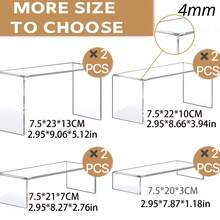 1 Set Of 8pcs Or 4pcs Large Clear Acrylic Risers, Transparent Rectangular Acrylic Display Stands, Decorative Cascading Display Rack, U-Shaped Acrylic Display Shelves, Cosmetic & Jewelry Display Stands - Multicolor - View 2