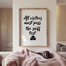 1pc Funny Dog Word Art, Wall Art, Typography Poster, Apartment Aesthetic, Printable Wall Art, Canvas Prints, Pet Lover Gift, Black & White Quote Print. | With Or Without Frame, Room Decor, Home Decor, College Dorm Apartment Decor, Gifts For Wall Decoration In Hotel, Home, Living Room, Bedroom, Bathroom And Office