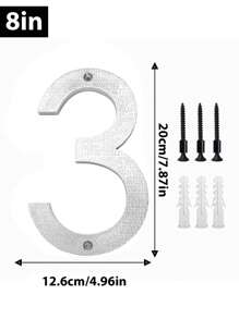 Números de dirección modernos en 3D, negros e impermeables - Placas de puerta exteriores de fácil instalación para el hogar, el garaje y el buzón, de 8" | Plástico resistente, resistente a la intemperie, fácil instalación, decoración moderna del hogar, señalización resistente a la intemperie | Placas de dirección modernas | Números resistentes a la intemperie, decoración de pared exterior
