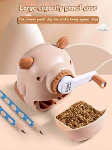 1pc Automatic Pencil Sharpener With Cute Capybara Design, Suitable For Various Pencils, Durable Metal Blade, School & Office Supplies, Fun Stationery Gift For Boys