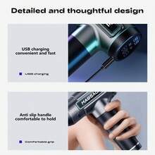 BENBO Massage Gun, Relieves Muscle Pain, Features LCD Display, Comes With 8 Massage Heads, Available In Gray And Green. Ideal For Office, Gym, Home, Travel, Christmas, New Year, Thanksgiving, And A Great Gift For Friends And Family. - Solid Color - View 9