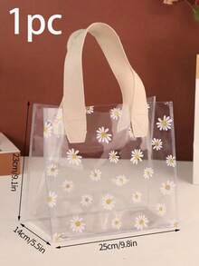 5pcs Daisy Printed Gift Bags, Transparent Pvc Gift Packaging Bags, Convenient Hand-Held Gift Bags, Suitable For Weddings, Small Business, Shopping, Parties, Birthday Parties And Other Holiday Gift Packaging, Valentine's Day Gifts, Holiday Gifts. - Daisy Gift Bag - View 15