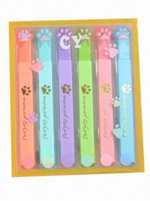 1 Packung/6 Packungen niedliche Katzenpfoten Textmarker, erhältlich in 6 Farben, schräge Spitze, farbige Markerstifte, geeignet für Schule und Büroartikel, Schulmaterial, Schulanfang