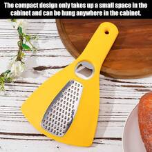 3-In-1 Can Opener, Stainless Steel PP Material Household 3-In-1 Lid Opener Grater Portable Multifunctional Jar Bottle Opener Vegetable Cheese Food Grater Kitchen Tool (Gray) - Yellow - View 3