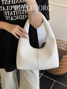 Casual Simple Large Capacity Lightweight Versatile Women Underarm Shoulder Bag - 米色 - 查看 7