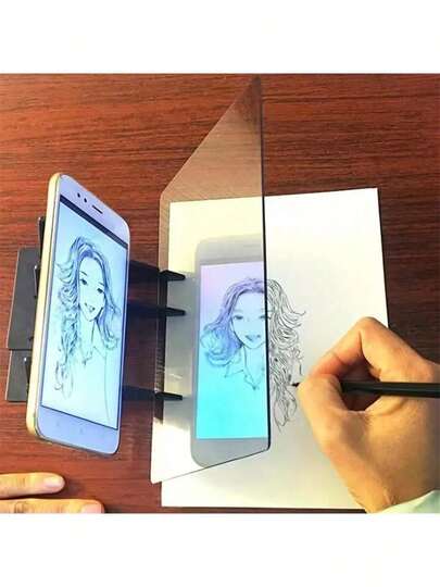 1 Set Creative Drawing & Sketching Tools Kit With Projection Board - Compatible With Phones And Tablets, Suitable For Artists, Painting Lovers, Portable Optical Drawing Projection Tool, Christmas, New Year, Halloween, Thanksgiving Gift, Painting Creation, Sketching Practice, Digital Device Assisted Drawing, Professional Art Creation, Beginner Learning, School Supplies,Back To School