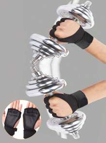 1 Paar unisex fingerlose Gewichtheberschuhe mit Klettverschluss für Fitness-Training im Gym