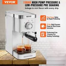 VEVOR Espresso Coffee Machine 15Bar Semi-Automatic Espresso Machine And Milk Foam Machine - - 1 - View 3