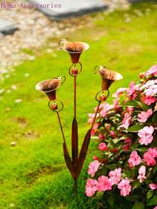 Enchufe de decoración de jardín de loto de metal - Bronce - Ver 6