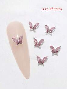 20pcs 3D Butterfly Charms SS5 CZ + Nickel-Free Alloy For Nail Art
