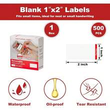 500 PCS Blank Removable Freezer Labels With Dispenser - 1" X 2" Food Labels For Meal Prep Containers & Pantry Organizers,  Easy Peel-Off Design,  No Residue