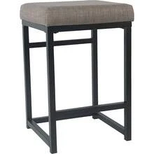 Taburete de bar resistente y fácil de limpiar: ensamblaje sencillo, perfecto para islas de cocina, bancos de trabajo o asientos adicionales - ¡Elegante y duradero! 16"D X 16"W X 24"Hcm - Marrón y negro - Ver 2