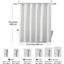 1 件波西米亚白色编织面料浴帘，带流苏，72 英寸 X 72 英寸，现代农舍简约风格，毛绒雪佛龙复古纹理，浴室防水窗帘，酒店装饰房间装饰浴室配件 - 彩色 - 查看 11