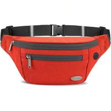 Entchin Fanny Pack Women Men,Crossbody Belt Bag With 4-Zipper Pockets,Adjustable Waist Bag Pack,One Of Most Popular Travel Essential Gifts Walking,Traveling,Cycling - 橘色 - 查看 9