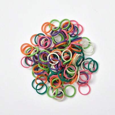 200/300/500pcs 6-Color Small Rubber Bands, 16mm (0.63inch) Mini Reusable Elastic Bands For Hair, Office Supplies And Household Use