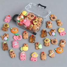 21pcs [20pcs Mixed Hamster + 1pc Suitcase] Colorful Cute Glow-In-The-Dark Cartoon Hamster Charms, Resin DIY Accessories For Crafts, Phone Cases, Hair Accessories, Earrings, Keychains - Whimsical Animal Pendants, Battery-Free Luminous Mini Animal Surprise Blind Bags, Perfect For Gifts, Home Decor, Holidays Like Easter, Valentine's Day And More! - Multicolor - View 6