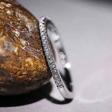 VKHK 1pc Luxury Sparkling Zirconia Stone Embedded Single Ring, Suitable For Women's Daily And Wedding Wear, Gift