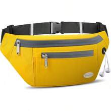 Entchin Fanny Pack Women Men,Crossbody Belt Bag With 4-Zipper Pockets,Adjustable Waist Bag Pack,One Of Most Popular Travel Essential Gifts Walking,Traveling,Cycling - 黃色 - 查看 8