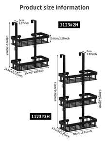 1 件装优雅黑色 2/3 层悬挂式淋浴置物架，节省空间设计，必备浴室配件，现代浴室收纳方案，经久耐用。浴室配件 浴室工具 浴室配件 - 彩色 - 查看 11