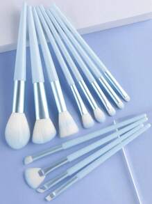 12pcs Blue Makeup Brush Set – Professional Foundation, Blush, Contour, Eyeshadow, Powder & Detail Brushes For Flawless Makeup Application