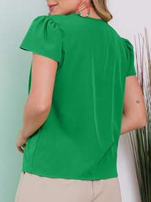 Women Blouses - 綠色 - 查看 2