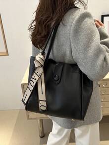 Nueva bolsa de mano versátil de un solo hombro de unicolor y de lujo para mujeres