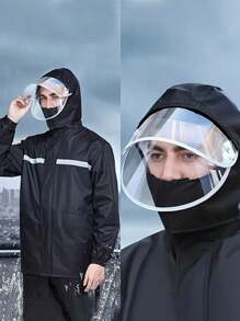 2pcs/Set Unisex Full Body Waterproof Rain Jacket & Pants Set