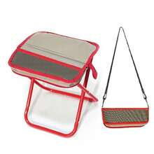 1PC Collapsible Shoulder Bag Style Folding Stool, Lightweight And Durable Outdoor Furniture, Portable Picnic, Camping And Fishing Folding Stool
