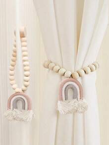 Correas magnéticas para cortinas pequeñas de arcoíris, correas fijas para cortinas en salas de estar y dormitorios infantiles - rosa blanco - Ver 3