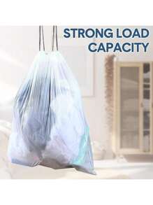75pcs Grey Drawstring Trash Bags 4 Gallon, Small Trash Bags For Home, Office, Bedroom, Bathroom, White 4 Gallon Trash Can Liners, Easy To Carry, Prevent Odor Kitchen Trash Basket Bags, Kitchen, Bathroom, Home, Household Goods Supplier, Travel Accessories, Car Accessories
