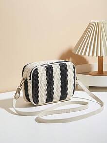 Women's Fashionable Colorful Woven Shoulder Crossbody Bag - Multicolor - View 3