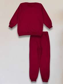 Children's Sweatshirt Set Girl Hooded Comfortable Winter - Rojo - Ver 3