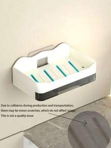 1pc Non-Perforated Soap Rack, Bathroom Storage Rack, Bathroom Tray