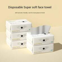 120Counts Wash Face Towel, Super Soft Facial Towel, Face Towelettes Disposable Facial Cleansing And Wiping Towel, Suitable For Both Dry And Wet Use, Clean Wips Makeup Remover Dry Wipes Facial Cloths Skincare Disposable Towelettes For Washing And Drying, Facial Tissue For Cleansing, Skincare And Makeup Remover Accessories, Living Room Home Bedroom Bathroom House Decor, Travel Stuff, Wedding, Party, Birthday, Gifts For New Years - No Pattern - View 1