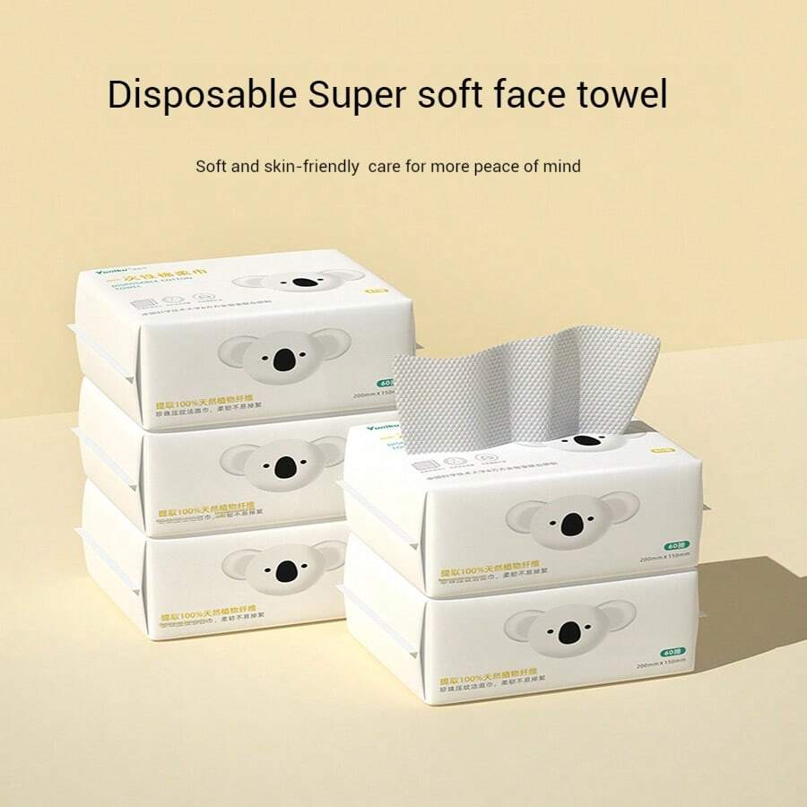 120Counts Wash Face Towel, Super Soft Facial Towel, Face Towelettes Disposable Facial Cleansing And Wiping Towel, Suitable For Both Dry And Wet Use, Clean Wips Makeup Remover Dry Wipes Facial Cloths Skincare Disposable Towelettes For Washing And Drying, Facial Tissue For Cleansing, Skincare And Makeup Remover Accessories, Living Room Home Bedroom Bathroom House Decor, Travel Stuff, Wedding, Party, Birthday, Gifts For New Years - No Pattern - View 1